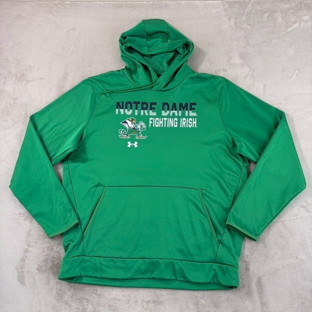 Under Armour‎ x Notre Dame Fighting Irish Sweatshirt Hoodie Men 2XL Green NCAA